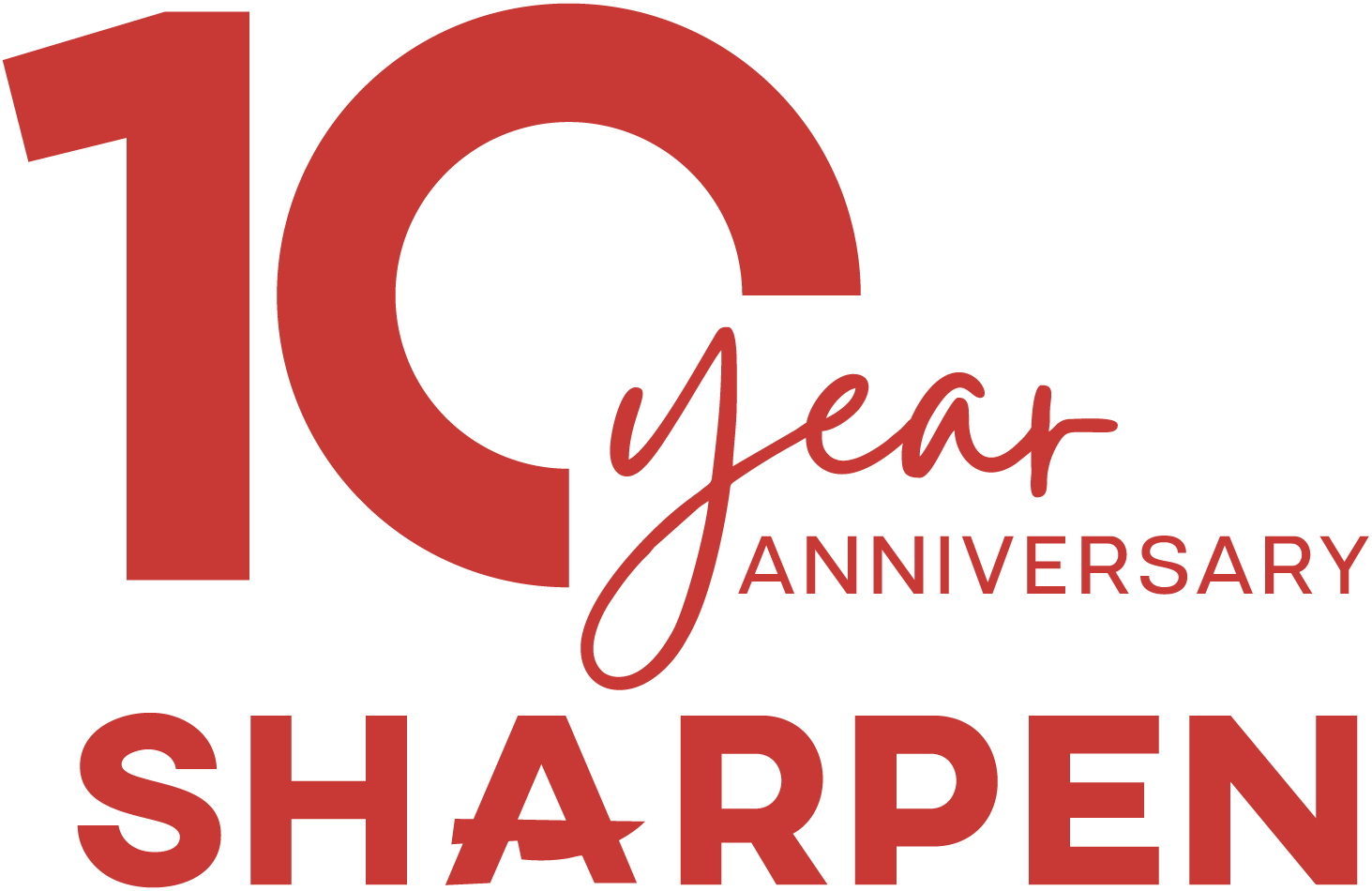 SHARPEN 10 Year Anniversary Logo 10 Year Anniversary SHARPEN